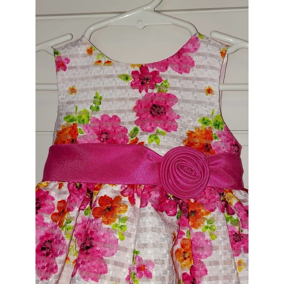 Girls American Princess 2 Pc Floral Party Dress Dress And Diaper Cover Size 6M - Picture 2 of 8